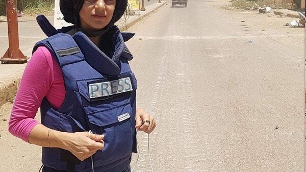  RT correspondent in Syria, Wafa Shabruni, was seriously injured in the province of Idlib , during the withdrawal of the mercenaries from the city of Maarrat al-Nuuman - Sputnik International