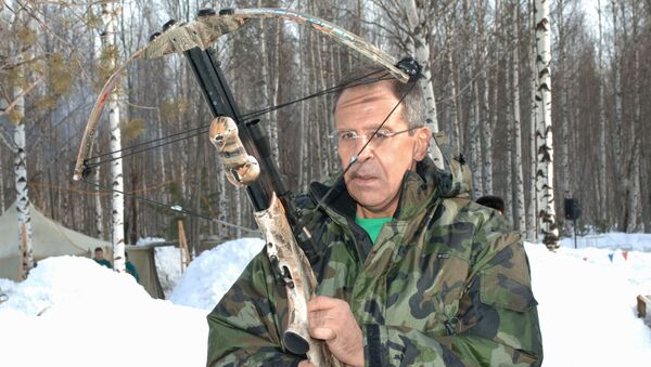 Russian Foreign Minister Sergei Lavrov hunting in Khanty-Mansiisk - Sputnik International