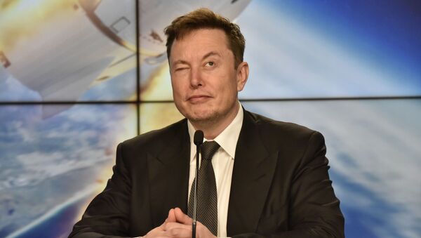 SpaceX founder and chief engineer Elon Musk reacts at a post-launch news conference to discuss the  SpaceX Crew Dragon astronaut capsule in-flight abort test at the Kennedy Space Center in Cape Canaveral, Florida, U.S. January 19, 2020 - Sputnik International