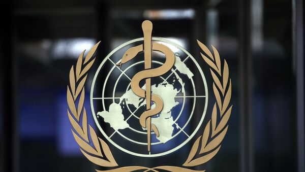 A logo is pictured on the headquarters of the World Health Orgnaization (WHO) - Sputnik International