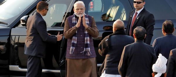 India's Prime Minister Narendra Modi arrives to attend the Beating the Retreat ceremony in New Delhi, India, January 29, 2020. - Sputnik International