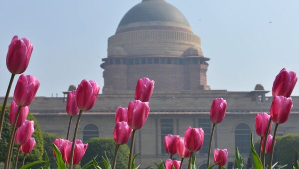 Mughal Garden at the Rashtrapati Bhavan (Presidential Palace) in New Delhi, India - Sputnik International