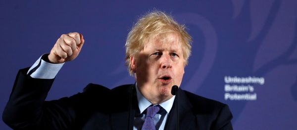 British Prime Minister Boris Johnson outlines his government's negotiating stance with the European Union after Brexit, during a speech at the Old Naval College in Greenwich, in London, Britain February 3, 2020. - Sputnik International