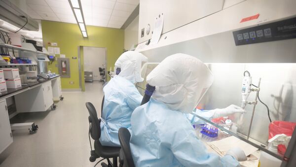 Scientists work in VIDO-InterVac's containment level 3 laboratoryat the University of Saskatchewan in Saskatoon, Canada - Sputnik International