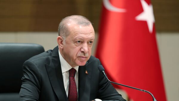 Turkish President Tayyip Erdogan speaks during a news conference in Istanbul, Turkey, February 3, 2020 - Sputnik International