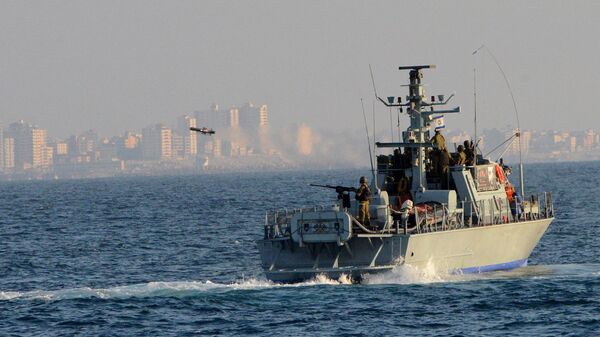   Israel Navy Strike Gaza from the Sea - Sputnik International