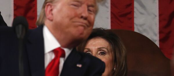 Speaker of the House Nancy Pelosi looks on as U.S. President Donald Trump delivers his State of the Union address to a joint session of the U.S. Congress in the House Chamber of the U.S. Capitol in Washington, U.S. February 4, 2020 Speaker of the House Nancy Pelosi looks on as U.S. President Donald Trump delivers his State of the Union address to a joint session of the U.S. Congress in the House Chamber of the U.S. Capitol in Washington, U.S. February 4, 2020 - Sputnik International