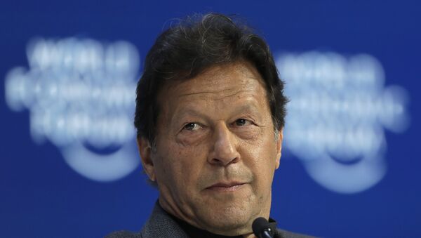Pakistan's Prime Minister Imran Khan addresses the World Economic Forum in Davos, Switzerland, Wednesday, Jan. 22, 2020. The 50th annual meeting of the forum is taking place in Davos from Jan. 21 until Jan. 24, 2020 - Sputnik International