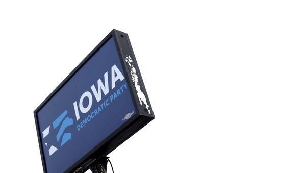 DES MOINES, IOWA - FEBRUARY 04: A sign is displayed outside Iowa Democratic Party headquarters February 4, 2020 in Des Moines, Iowa. The announcement of the results in the Iowa presidential caucuses have been delayed after inconsistencies were found late Monday night related to the app used to count the votes. The state Democratic Party said that the results will be manually verified before releasing. - Sputnik International