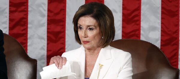 House Speaker Nancy Pelosi of Calif., tears her copy of President Donald Trump's State of the Union address after he delivered it to a joint session of Congress on Capitol Hill in Washington, Tuesday, Feb. 4, 2020. House Speaker Nancy Pelosi of Calif., tears her copy of President Donald Trump's State of the Union address after he delivered it to a joint session of Congress on Capitol Hill in Washington, Tuesday, Feb. 4, 2020. - Sputnik International