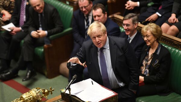 Britain's Prime Minister Boris Johnson speaks during a Prime Minister's Questions session in Parliament in London, Britain, 5 February 2020 - Sputnik International