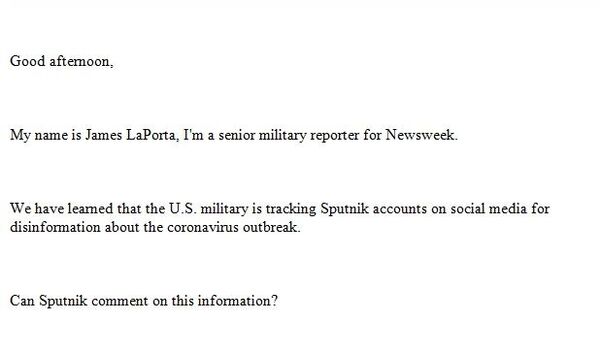 Sputnik, RT Editor-in-Chief Slams Pentagon Over Allegations of Social Media Monitoring - Sputnik International