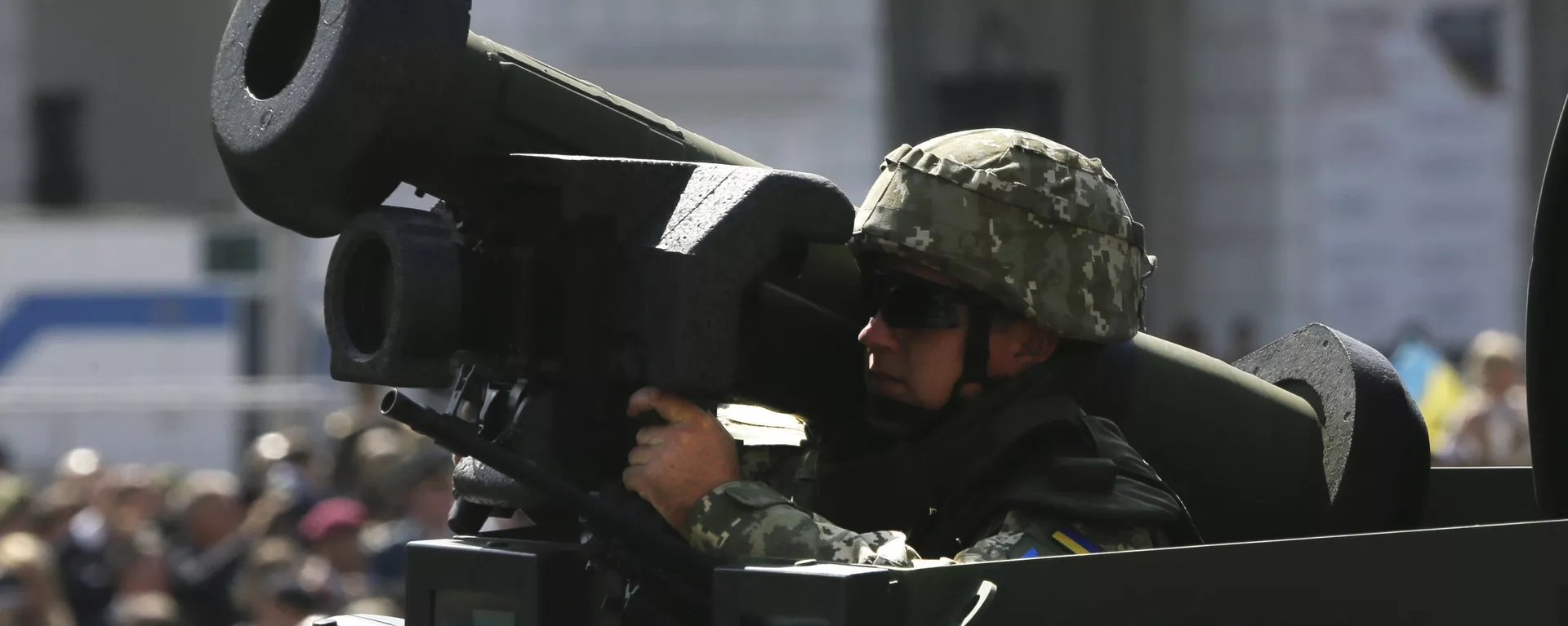 Ukrainian soldier armed with US Javelin ride along Khreshchatyk Street, during a military parade to celebrate Independence Day in Kiev, Ukraine. File photo - Sputnik International, 1920, 21.02.2024