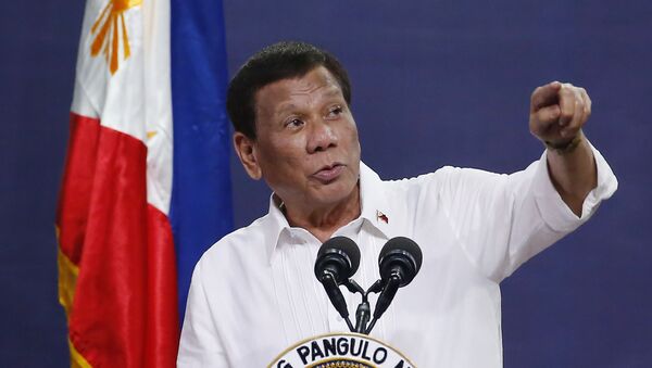 FILE - In this Aug. 27, 2019, file photo, Philippine President Rodrigo Duterte addresses land reform beneficiaries on the 31st year of the implementation of the Comprehensive Agrarian Reform Program (CARP) in suburban Quezon city, northeast of Manila, Philippines. A spokesman said Thursday, Oct. 17, 2019 - Sputnik International