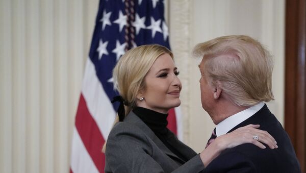 US President Donald Trump hugs his daughter and Senior Advisor Ivanka Trump after speaking in the East Room of the White House on 6 February 2020 in Washington, DC, one day after the US Senate acquitted him on two articles of impeachment - Sputnik International