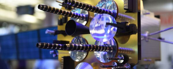 Russia's Luch-5A telecommunications retranslator satellite at the Paris Air Show, 2019. File photo. Russia's Luch-5A telecommunications retranslator satellite at the Paris Air Show, 2019. File photo. - Sputnik International