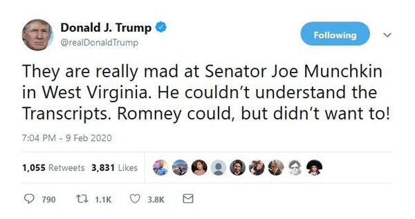 Trump Once Again Lashed Out at Sen. Joe 'Munchkin', Romney for Testifying Against Him Trump Once Again Lashed Out at Sen. Joe 'Munchkin', Romney for Testifying Against Him - Sputnik International