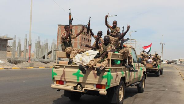Sudanese soldiers at the port city of Aden, Yemen - Sputnik International