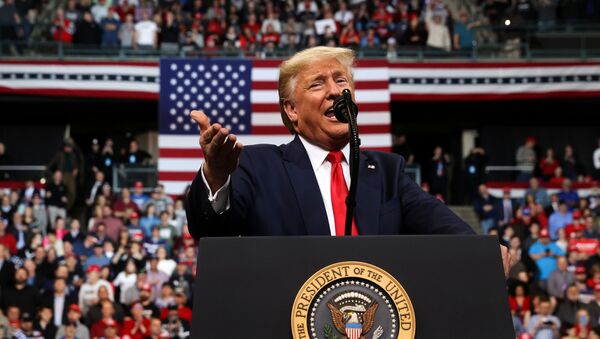 U.S. President Donald Trump rallies with supporters in Manchester, New Hampshire, U.S. February 10, 2020 - Sputnik International
