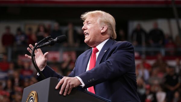 U.S. President Donald Trump holds a campaign rally in Manchester - Sputnik International