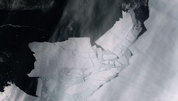 The Pine Island Glacier recently spawned an iceberg over 300 sq km that very quickly shattered into pieces. This almost cloud-free image, captured on 11 February by the Copernicus Sentinel-2 mission, shows the freshly broken bergs in detail. - Sputnik International