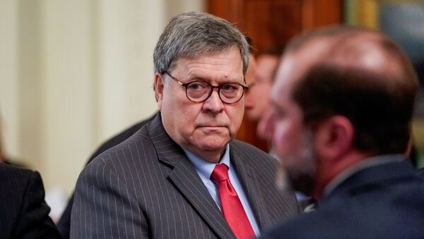 U.S. Attorney General Robert Barr arrives prior to U.S. President Donald Trump's statement about his acquittal on impeachment charges by the U.S. Senate in the East Room of the White House in Washington, U.S., February 6, 2020 - Sputnik International