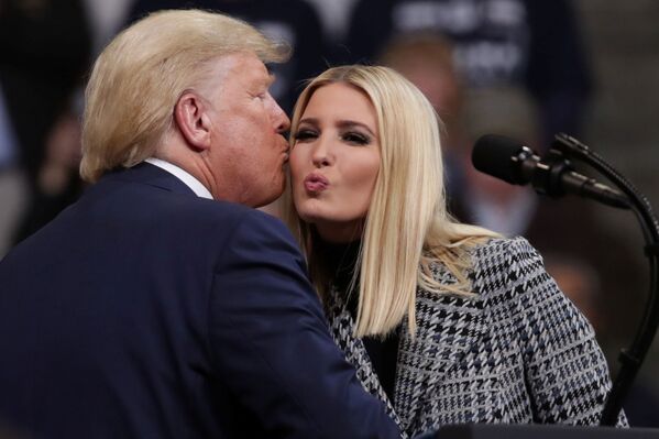 U.S. President Donald Trump is greeted by White House Senior Advisor Ivanka Trump at a campaign rally in Manchester, New Hampshire, U.S., February 10, 2020.    - Sputnik International
