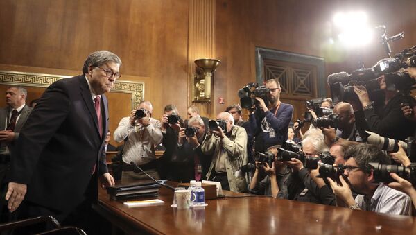 Attorney General William Barr arrives to testify during a Senate Judiciary Committee hearing on Capitol Hill in Washington, Wednesday, May 1, 2019, on the Mueller Report. - Sputnik International