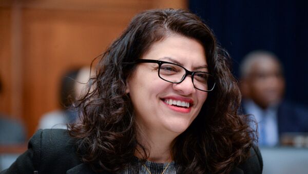 Rep. Rashida Tlaib (D-MI) participates in a House Financial Services Committee hearing with Facebook Chairman and CEO Mark Zuckerberg in Washington, U.S., October 23, 2019. - Sputnik International