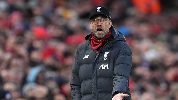 Liverpool's German manager Jurgen Klopp reacts during the English Premier League football match between Liverpool and Southampton at Anfield in Liverpool, northwest England on 1 February 2020.  - Sputnik International