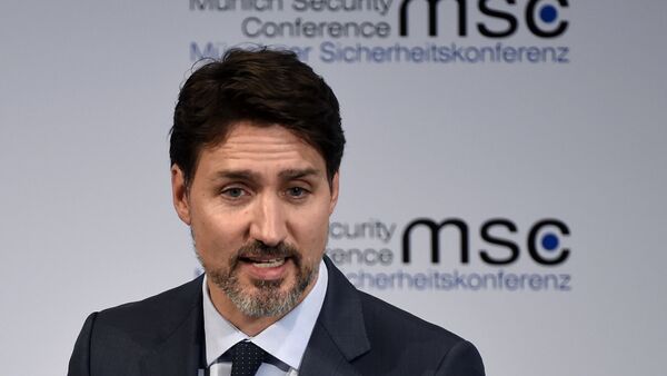 Justin Trudeau, Prime Minister of Canada speaks on the first day of the Munich Security Conference in Munich, Germany, Friday, Feb. 14, 2020. - Sputnik International
