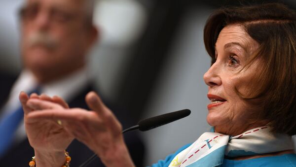 U.S. House Speaker Nancy Pelosi (D-CA) speaks at a news conference during the annual Munich Security Conference in Germany February 16, 2020. - Sputnik International