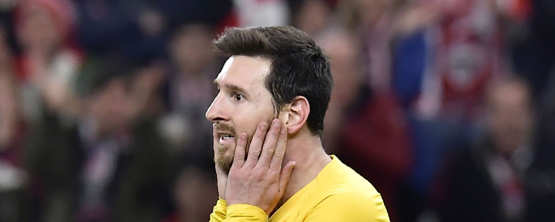 Barcelona's Lionel Messi reacts after a missed scoring opportunity during the Spanish Copa del Rey - Sputnik International, 1920, 13.07.2020