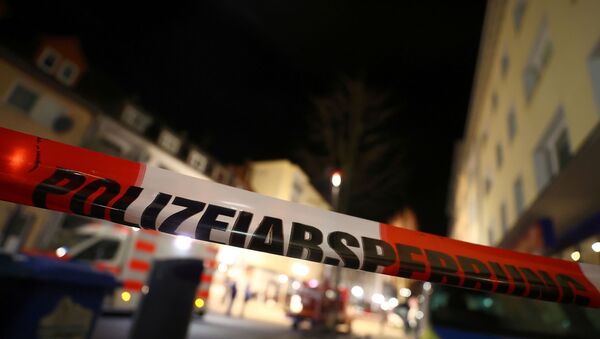 Police tape is seen in the area after a shooting in Hanau near Frankfurt, Germany, February 20, 2020. - Sputnik International