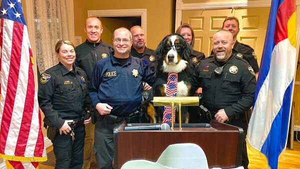 Parker the Snow Dog was officially sworn in as the Honorary Mayor of Visit Georgetown, Colorado February 18th ~ It was a packed house Tuesday Night at the Georgetown Community Center for Parker's Inauguration Ceremony - Sputnik International
