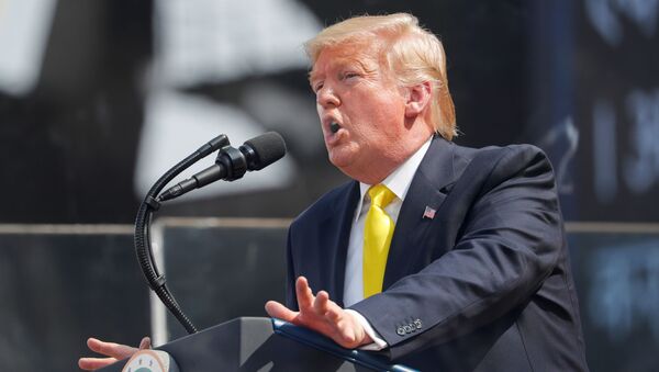 U.S. President Donald Trump speaks at a Namaste Trump event - Sputnik International