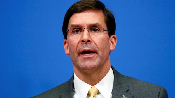 U.S. Secretary of Defence Mark Esper speaks at a news conference following a NATO defence ministers meeting at the Alliance headquarters in Brussels, Belgium, February 13, 2020.  - Sputnik International