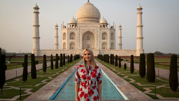 White House senior advisor Ivanka Trump poses for a photograph as the U.S. delegation tours the historic Taj Mahal, in Agra, India, February 24, 2020.  - Sputnik International