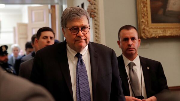 U.S. Attorney General William Barr leaves after attending a lunch meeting with Senate Republicans on Capitol Hill in Washington, U.S., February 25 - Sputnik International