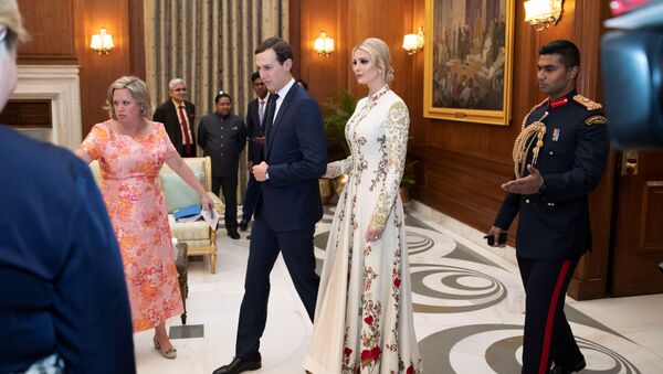White House Senior Adviser Jared Kushner and his wife Ivanka Trump arrive for a state banquet at Rashtrapati Bhavan, in New Delhi, India February 25, 2020.  - Sputnik International