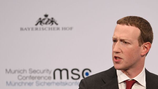 Facebook Chairman and CEO Mark Zuckerberg speaks during the annual Munich Security Conference in Germany, February 15, 2020.  - Sputnik International