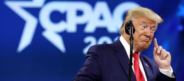 U.S. President Donald Trump addresses the Conservative Political Action Conference (CPAC) annual meeting at National Harbor in Oxon Hill, Maryland, U.S., February 29, 2020. - Sputnik International