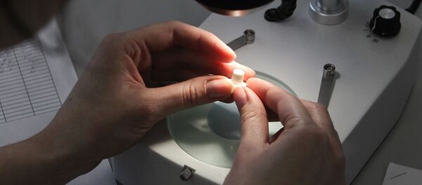 A company employee checks the quality of the ceramic  implants (File) - Sputnik International