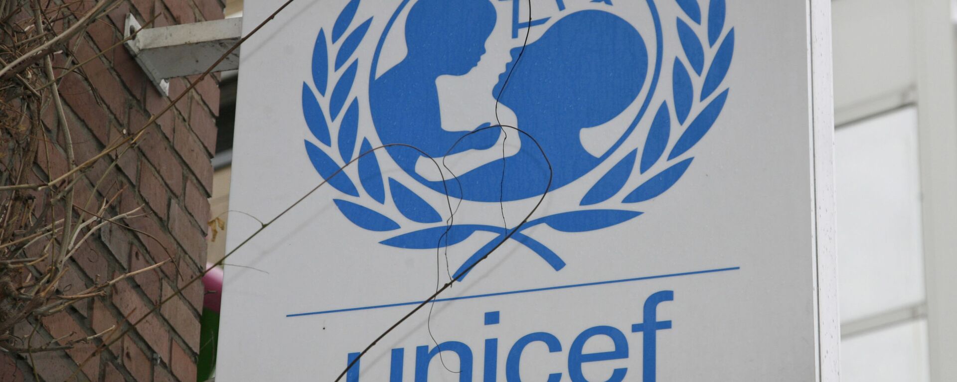 The UNICEF logo is seen in the German headquarter in Cologne, Germany - Sputnik International, 1920, 14.09.2022