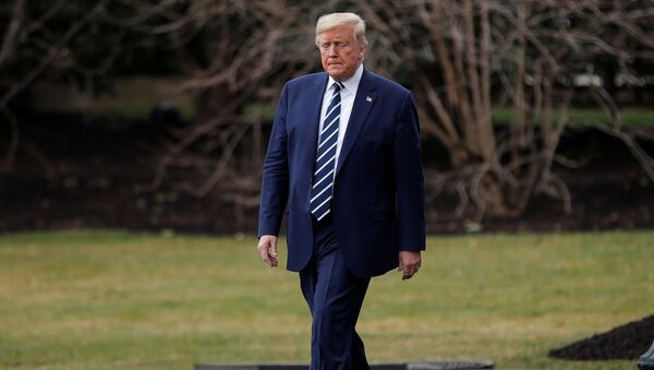 U.S. President Donald Trump departs to attend a briefing at the National Institutes of Health (NIH) Vaccine Research Center from the South Lawn of the White House in Washington, U.S., March 3, 2020 - Sputnik International