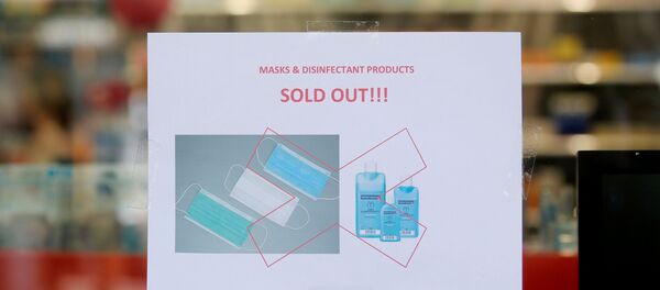 A sign announcing that protection masks and disinfection products are sold out is seen at a pharmacy in Zurich, Switzerland February 28, 2020 A sign announcing that protection masks and disinfection products are sold out is seen at a pharmacy in Zurich, Switzerland February 28, 2020 - Sputnik International
