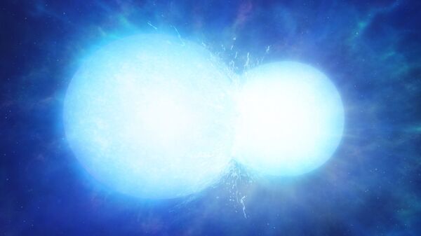 Artist's impression of two white dwarfs merging - Sputnik International