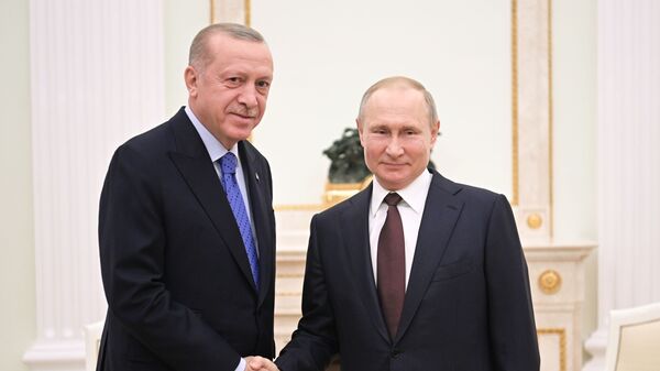 Russian President Vladimir Putin and Turkish President Recep Tayyip Erdogan - Sputnik International