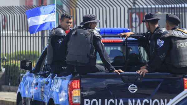 Nicaraguan National Police in downtown Managua, Nicaragua - Sputnik International
