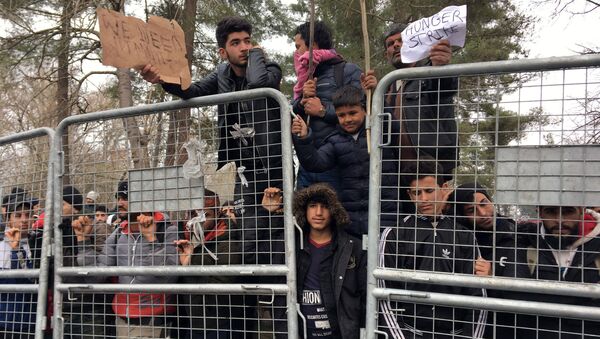 Migrants on the no man's land between Turkey and Greece - Sputnik International
